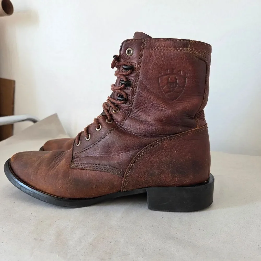 Ariat Heritage Lacer Kilter Leather Boot Mid Calf Brown Western Workwear Men 9